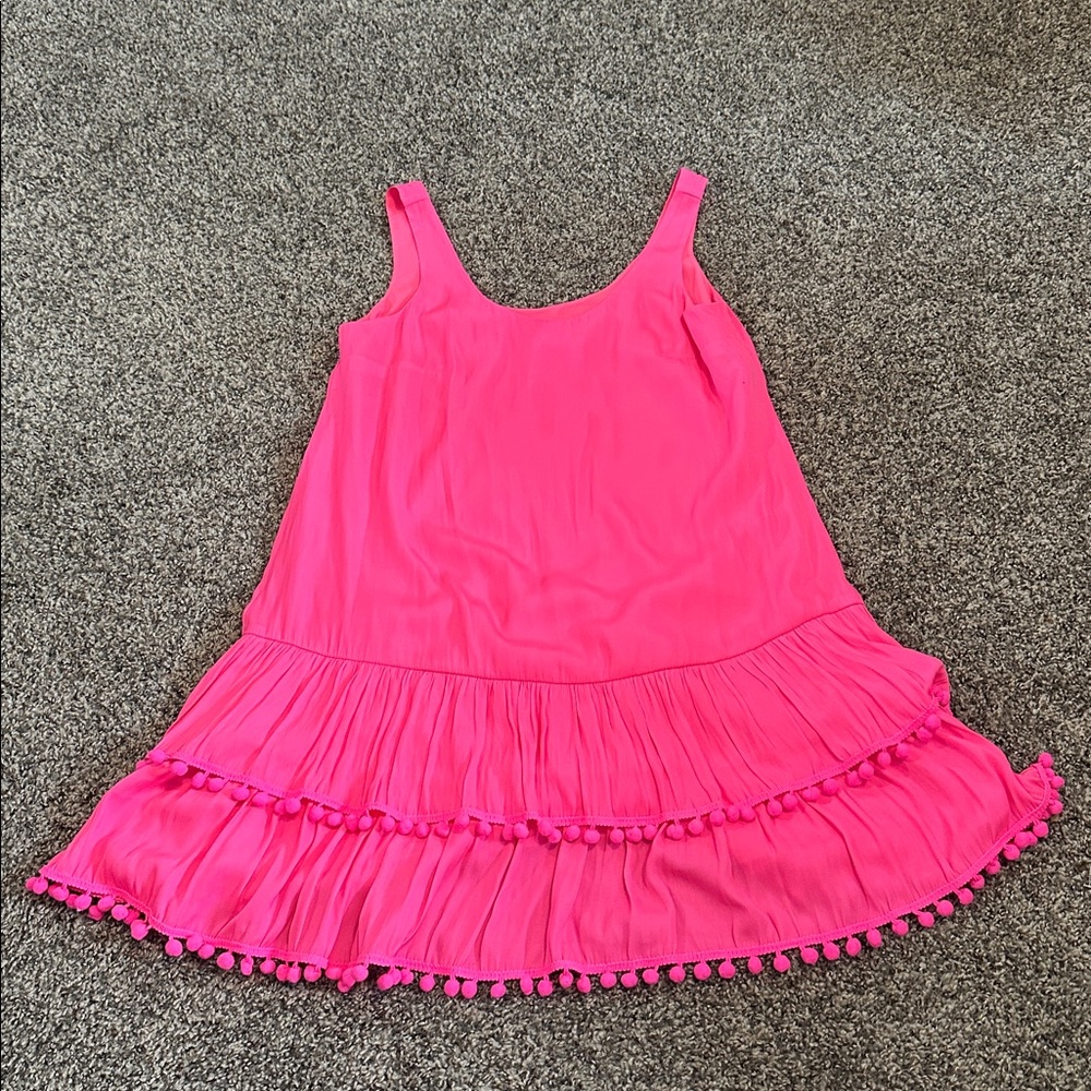 Lilly Pulitzer • Hot Pink Natashia Pom Pom Dress Fully Lined Size XS